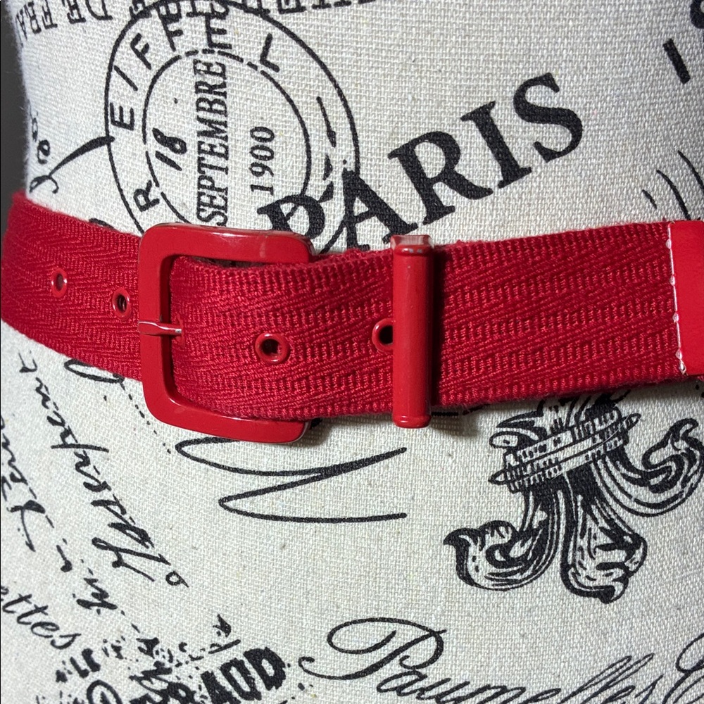 Vintage Belt Fire Engine Red Women's Buckle RARE